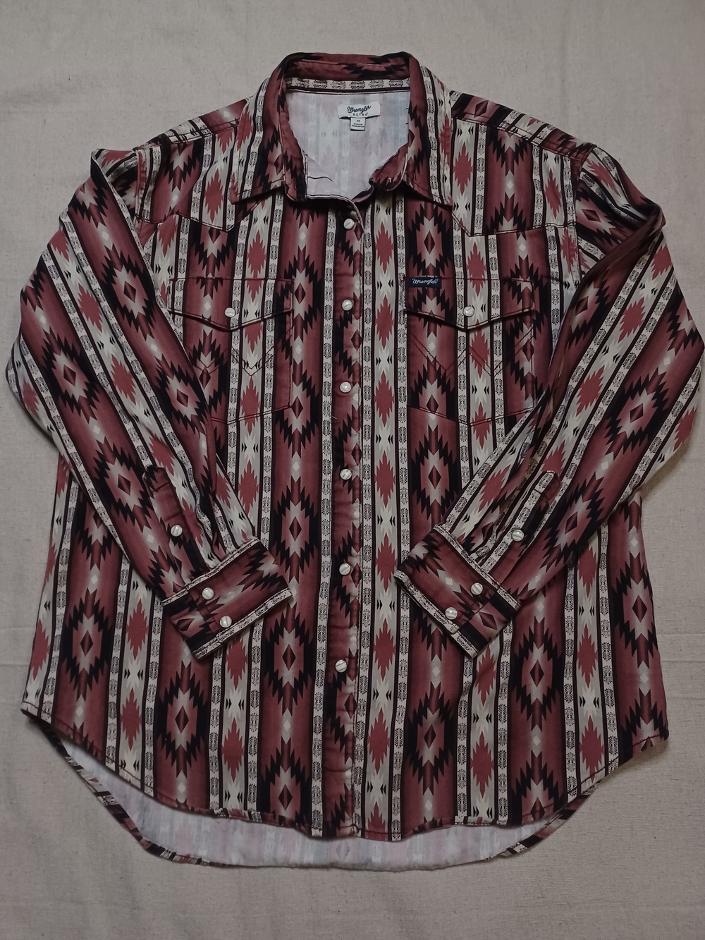 Wrangler Retro Checotah Boyfriend Fit Pearl-Snap Shirt Women's Size Medium